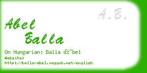 abel balla business card